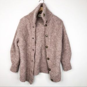 Aritzia Wilfred Dusty Rose Mauve Alpaca Cardigan